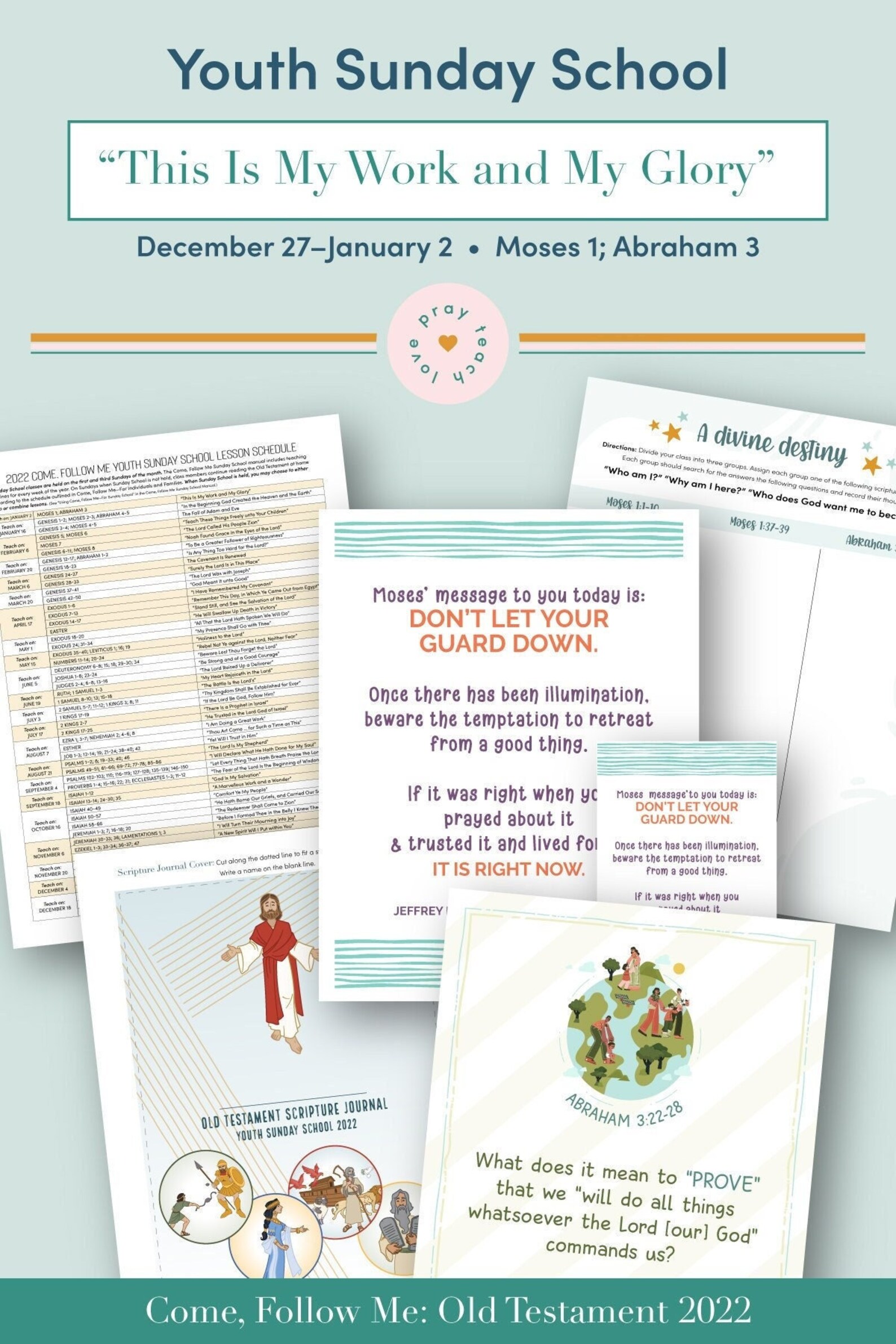 Youth Sunday School Come Follow Me 2022 Printable Lesson Pack Etsy