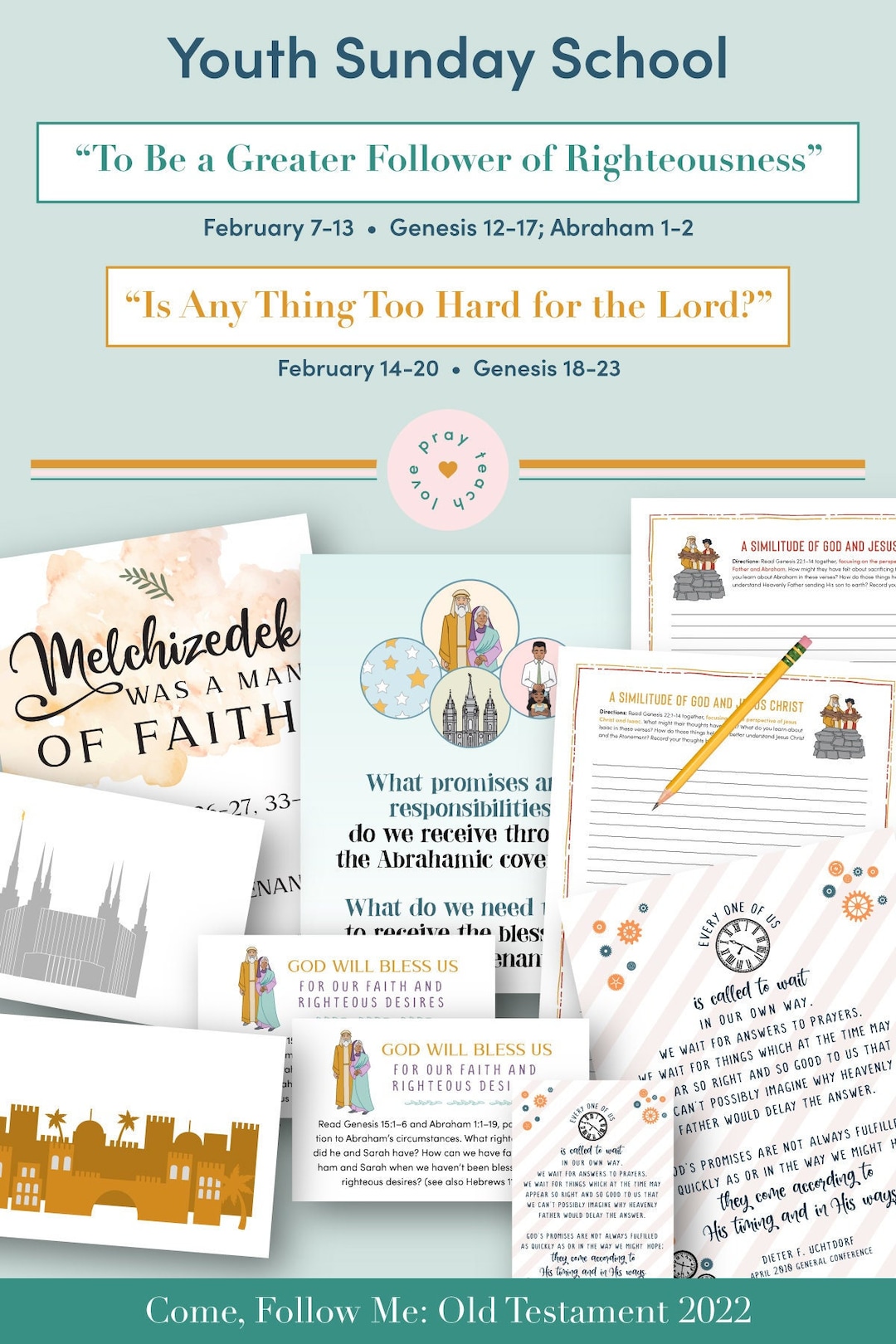 Youth Sunday School Come, Follow Me 2022 Printable Lesson Pack February