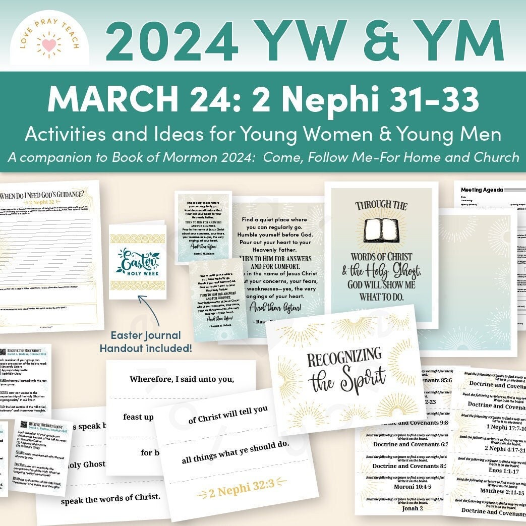 Young Women/Men 2024 Printable Lesson Pack for March 18–24 “This Is the Way” 2 Nephi 31–33, A Companion Guide to the Come, Follow Me Program