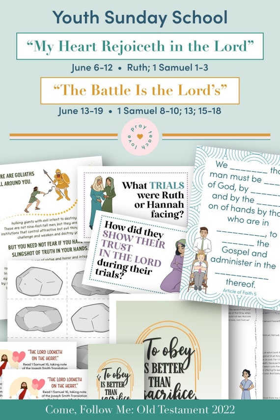 Youth Sunday School Come Follow Me 2022 Printable Lesson Pack Etsy