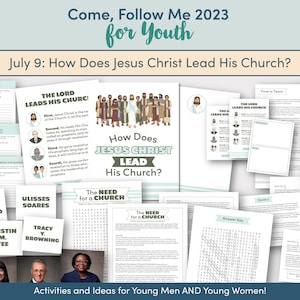 Come, Follow Me for Youth 2023 - July 9 How Does Jesus Christ Lead His Church? Printable Lesson Packet for Acts 1-5