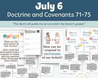 Youth Sunday School 2025 June 30–July 6: “No Weapon That Is Formed against You Shall Prosper” Doctrine and Covenants 71–75, Come, Follow Me