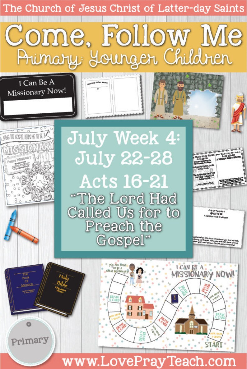 Come Follow Me for Primary July Week 4 July 2228 Acts 1621 Etsy
