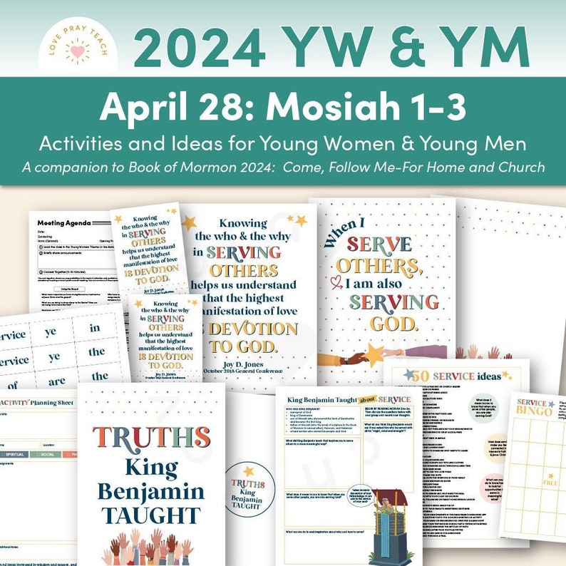 Young Women/Young Men 2024 Printable Lesson April 2228: Filled with Love towards God and All Men Mosiah 13, Come, Follow Me image 1