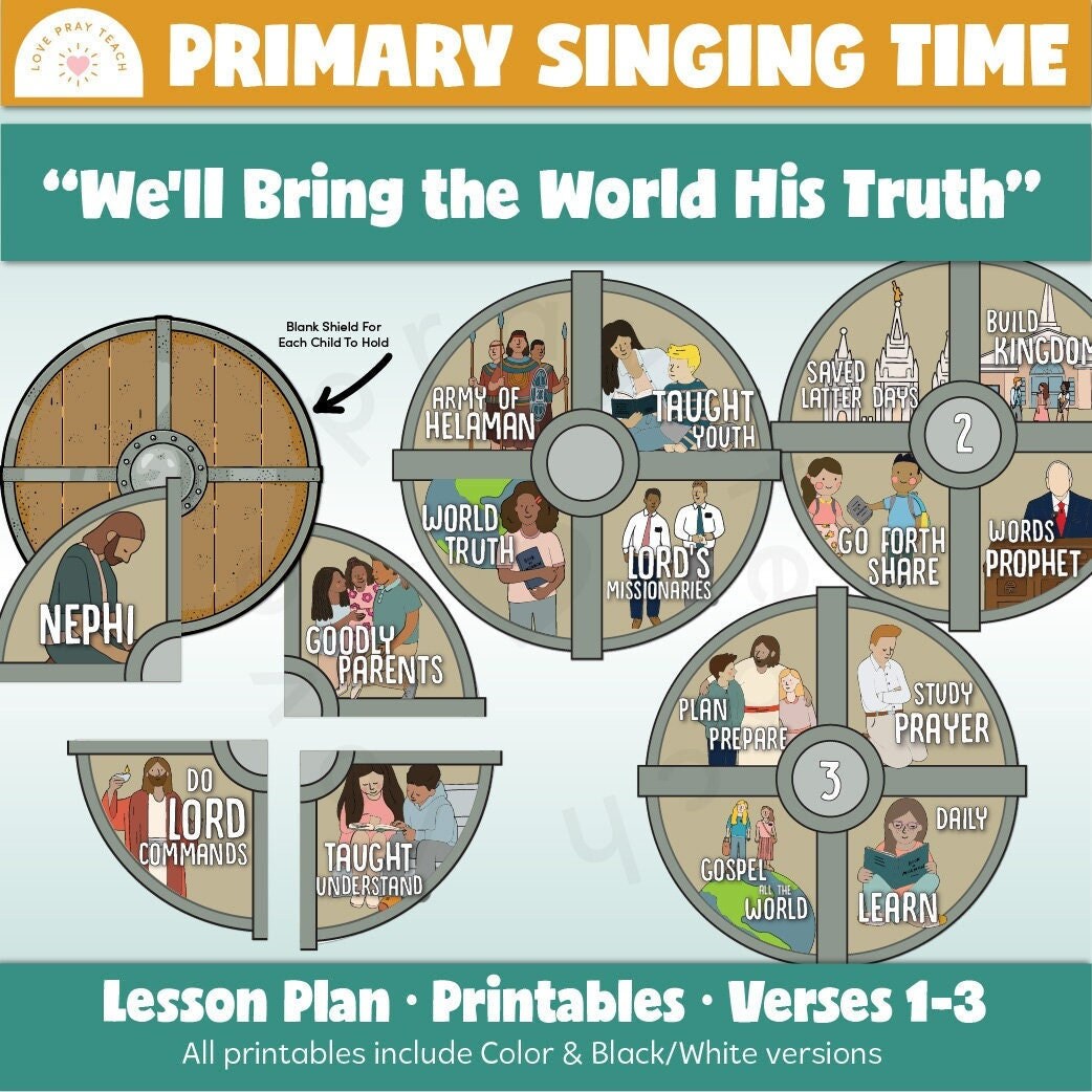 His Up Bring Ingung Primary Singing Time: Well Bring the World His Truth - Etsy