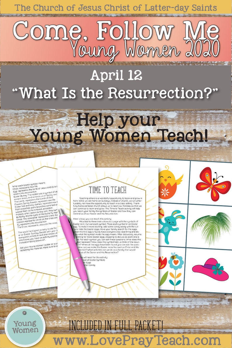 Come Follow Me for Young Women 2020 April What is Etsy