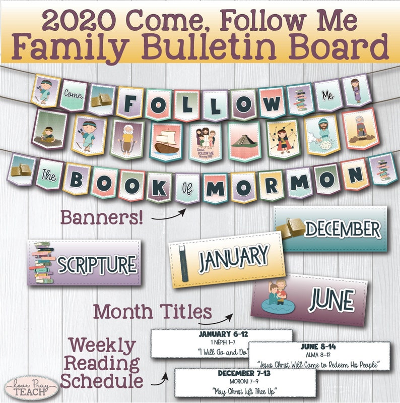 2020 Come Follow Me Book of Mormon Family Bulletin Board | Etsy