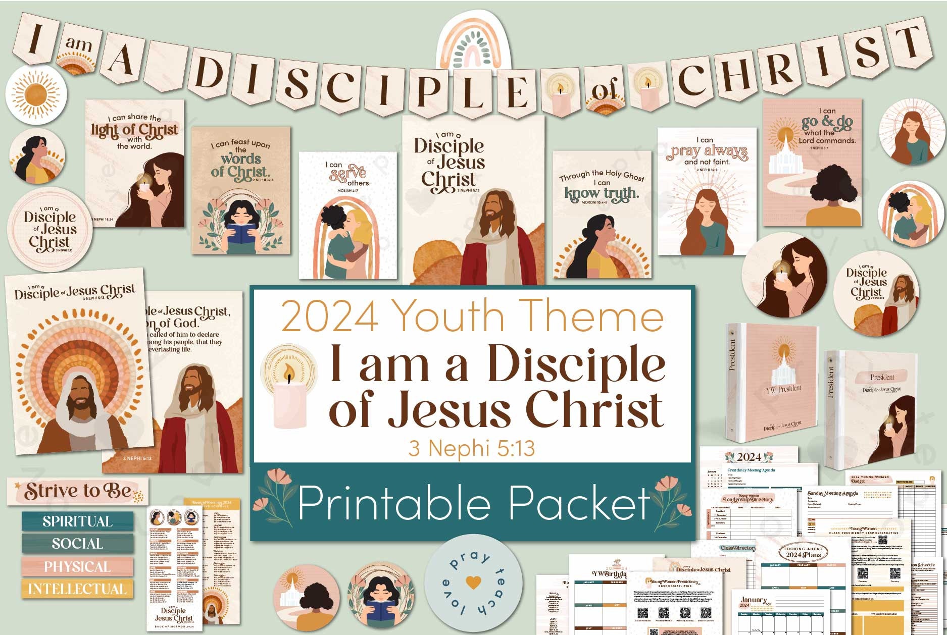 2024 LDS Youth Theme Stickers, I Am a Disciple of Jesus Christ, Christian  Stickers, Young Women Theme, Gifts, Missionary Gifts, 3 Nephi 5:13 