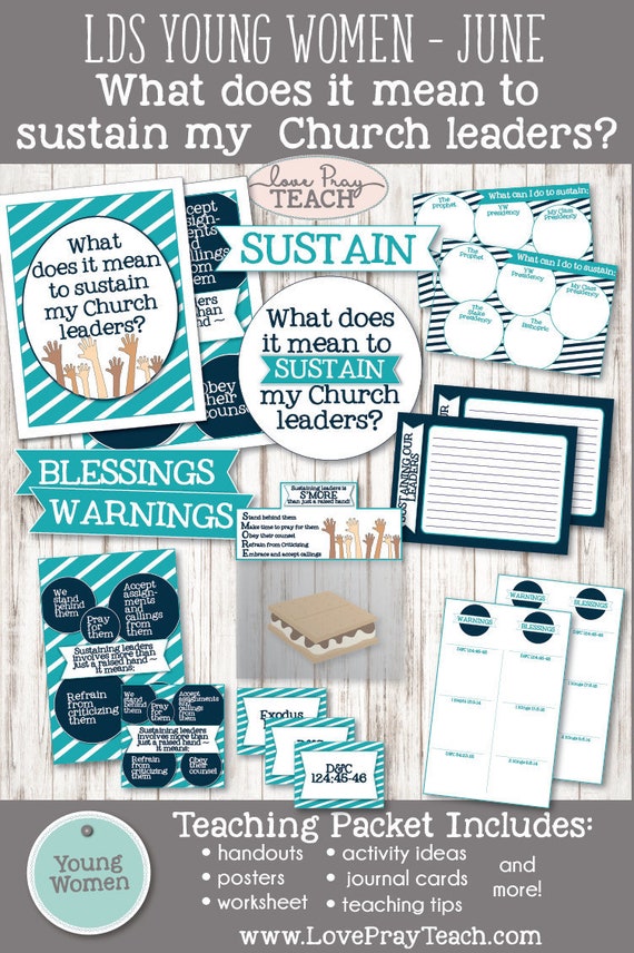 June lds young women what does it mean to sustain my etsy