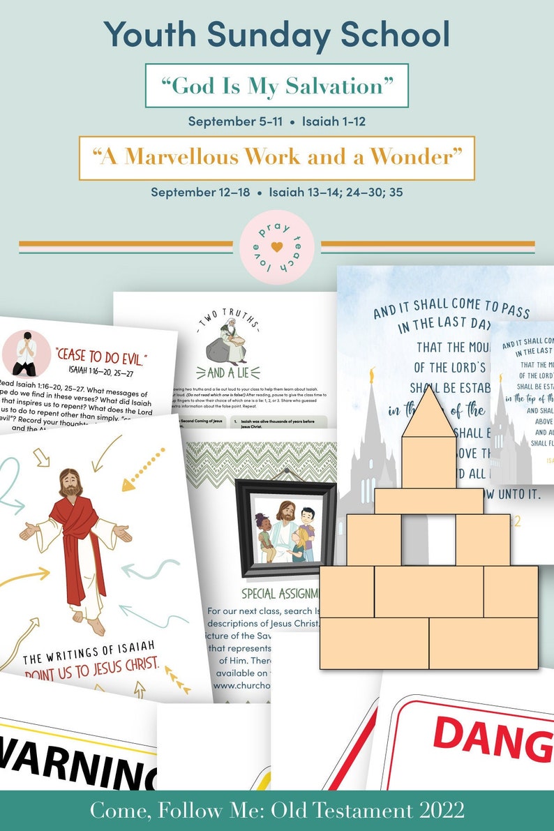 Youth Sunday School Come Follow Me 2022 Printable Lesson Pack Etsy