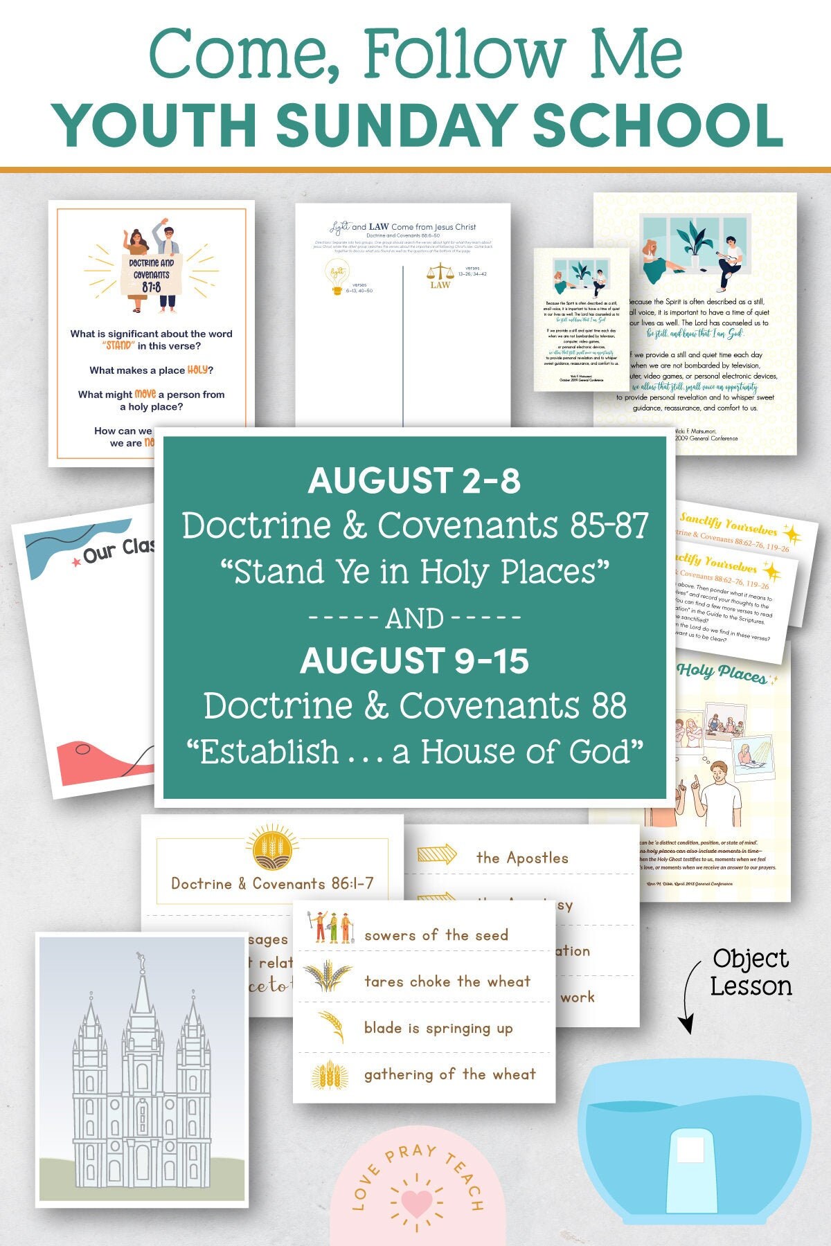 Youth Sunday School Come, Follow Me 2021 Printable Lesson Pack Aug 2–…