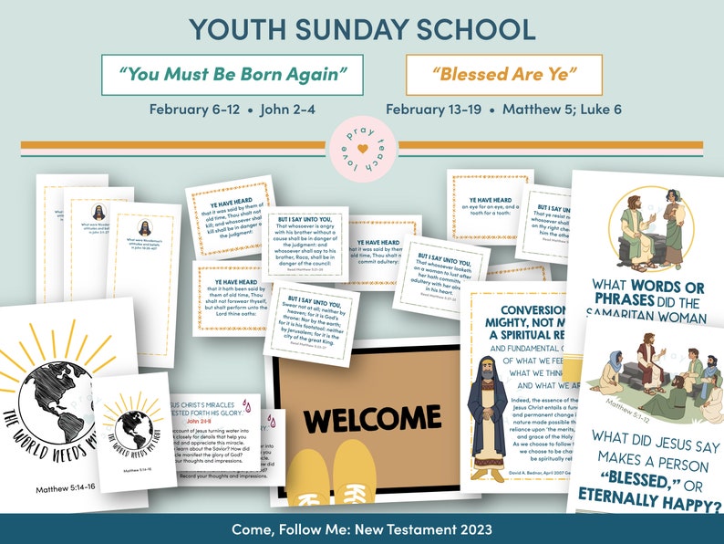 Youth Sunday School Come Follow Me 2023 Printable Lesson Pack Etsy