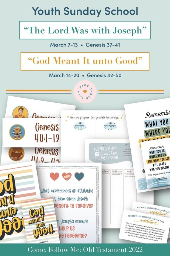 Youth Sunday School Come Follow Me 2022 Printable Lesson Pack Etsy