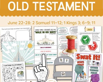 2026 Grundschulunterricht Hilfen | 2 Sam 11-12; 1 Könige 3 6-9 11 | alttestamentarisch komm folge mir | Juni 22-28 | LDS Primäre Printables Spiele