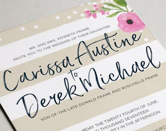 Watercolor and Confetti Wedding Invitation + Thank You Card