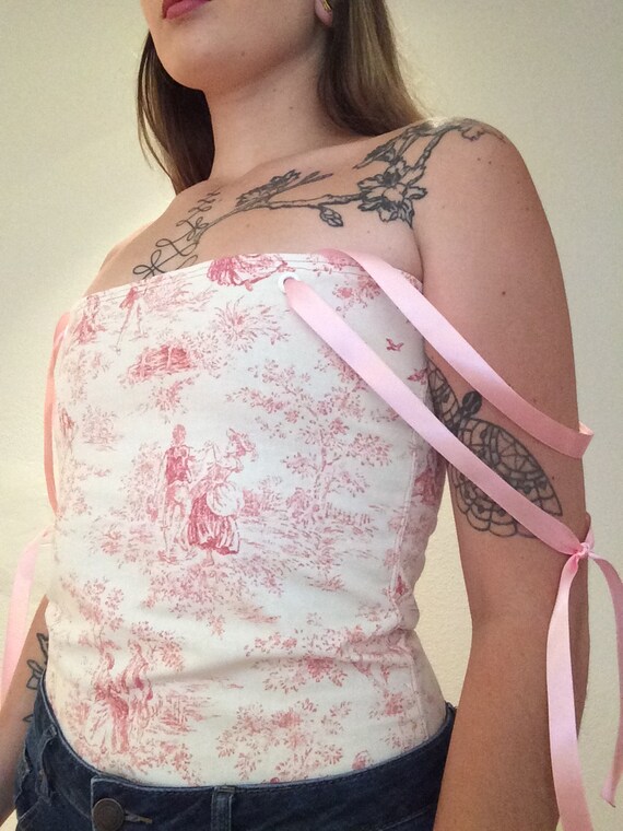 pink corset bodysuit