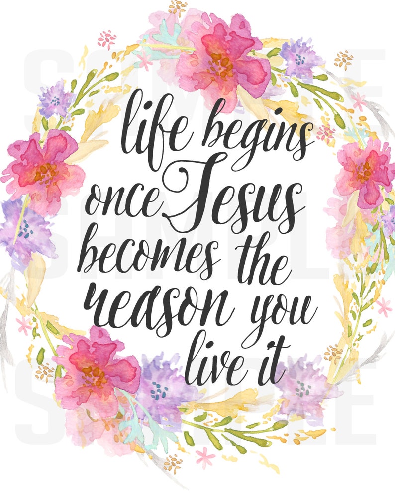 Christian quote art printable digital bible verse printable | Etsy