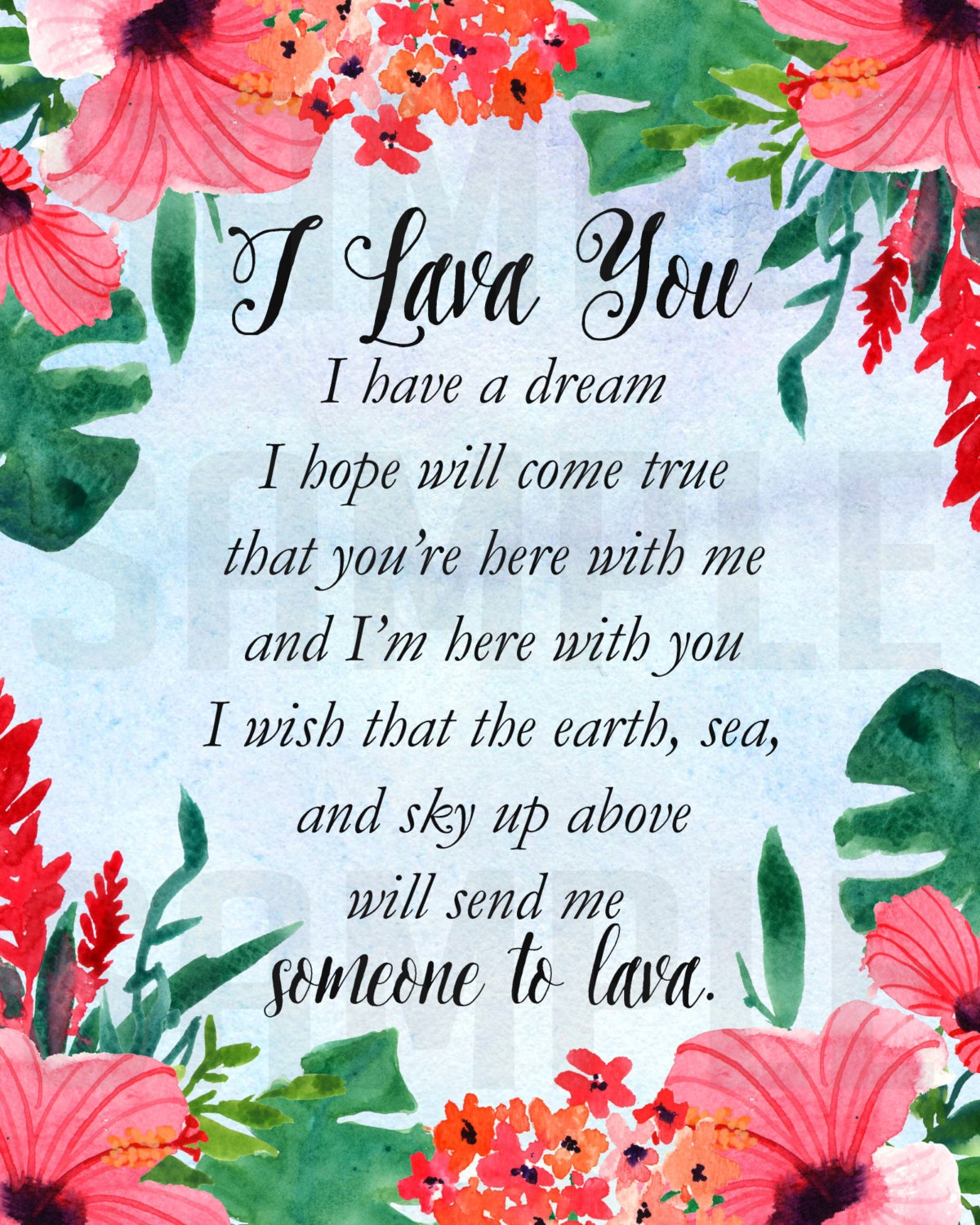 Lava Lyric Art print Hawaiian printable wall art decor Etsy