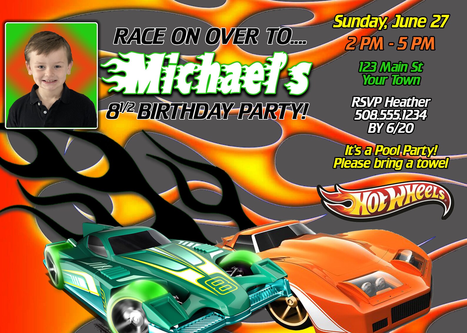 Hot Wheels Birthday Party Invitation PRINTABLE Etsy UK
