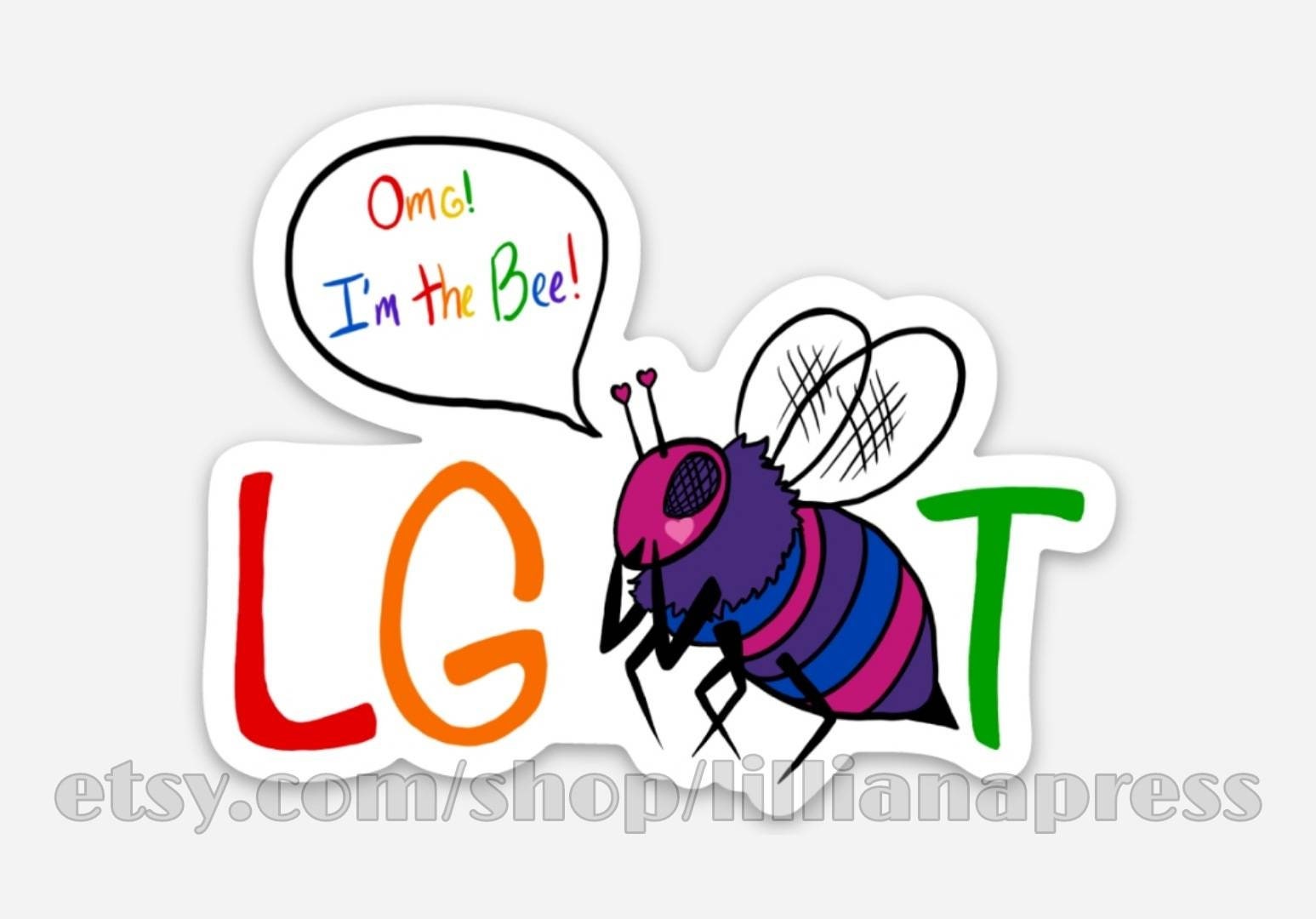 LGBTQ 4 pack Bee Proud Pride Stickers