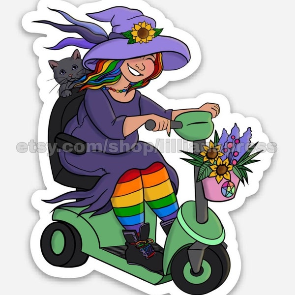 STICKER: Mobility Witch, Scooter User