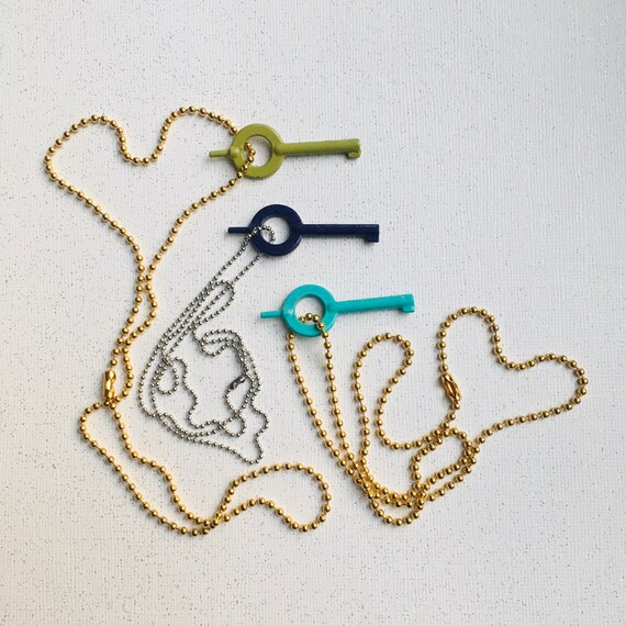 Handcuff Key Necklace Purple Blue or Green Enamel Painted Etsy