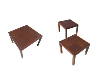 Vintage Mid Century Modern Pair 1970s Lane Parsons Parquetry