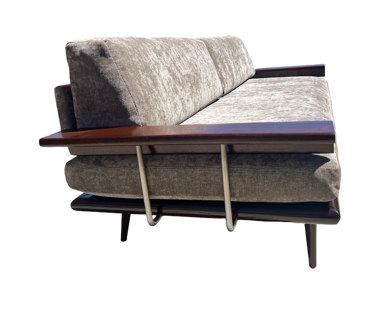 vintage mid century modern Mel bogart sofa walnut 1960s image 2