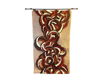 Vintage mid century modern abstract wall tapestry carpet 1960s 1970s