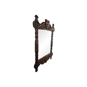 Vintage mid century modern large witco wood wall mirror tiki 1960s