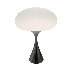 vintage mid century modern laurel mushroom brushed aluminum table lamp 1960s