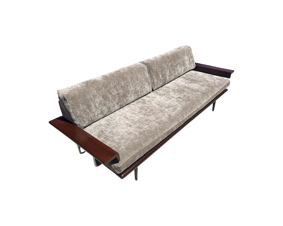 vintage mid century modern Mel bogart sofa walnut 1960s