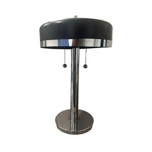 vintage mid century modern 1970s mushroom saucer table desk lamp chrome