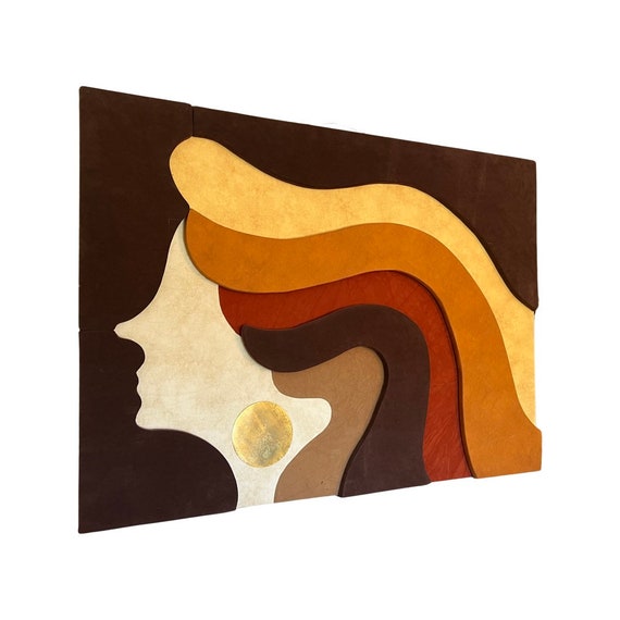 Vintage 1970s Postmodern Large Fabric Wall Art Women Sculpture Etsy