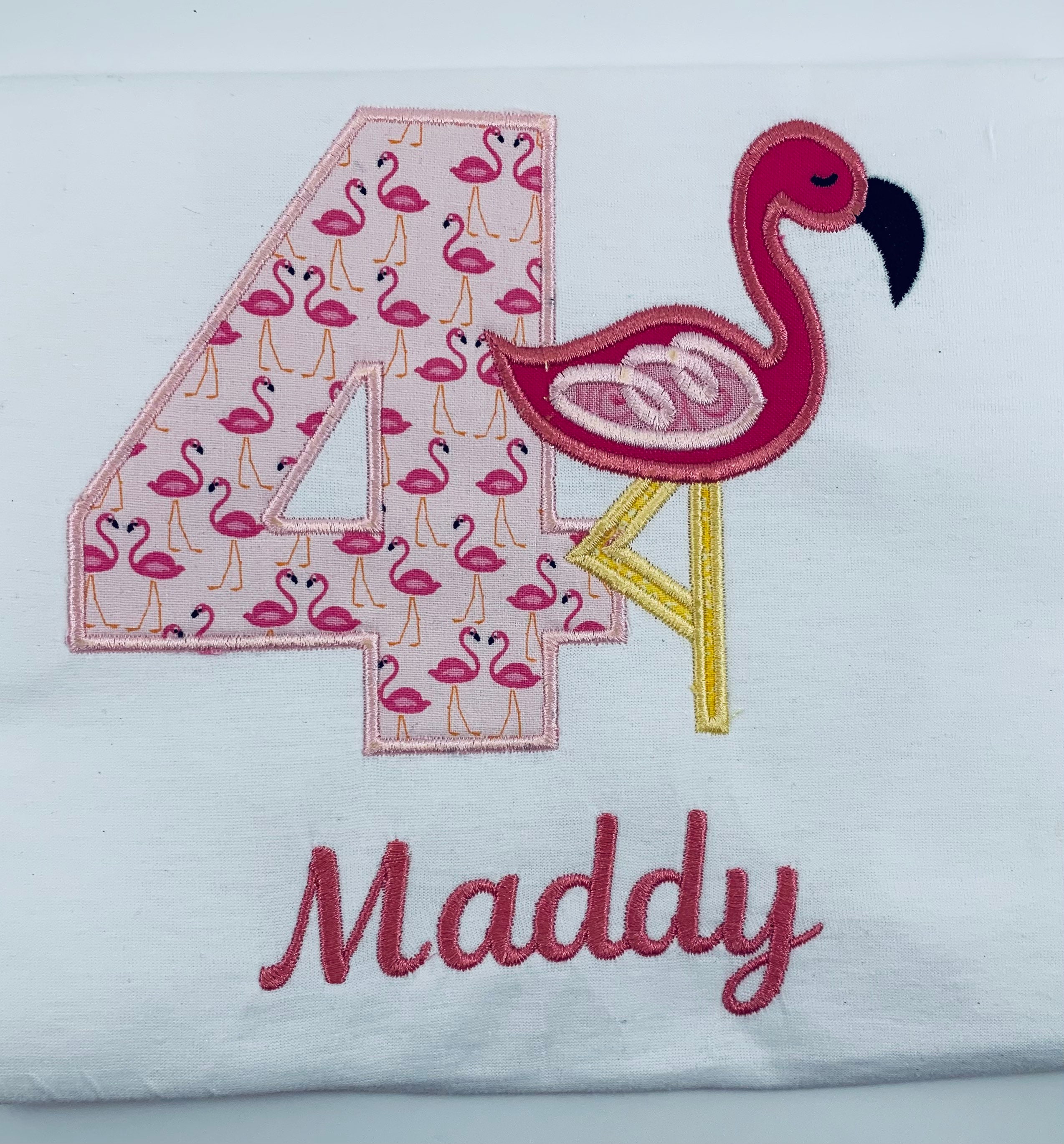 Flamingo Birthday Embroidered Shirt 