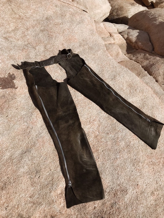 Dark Green Suede Chaps