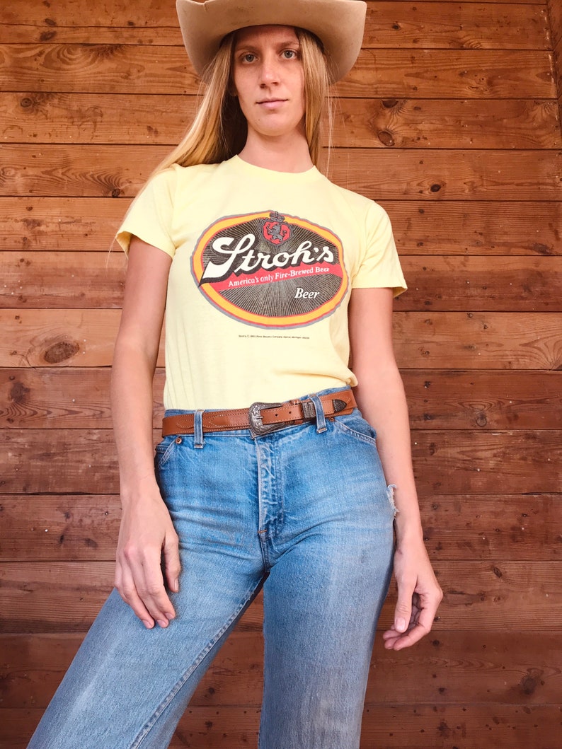80s Stroh\u2019s Beer T Shirt SM