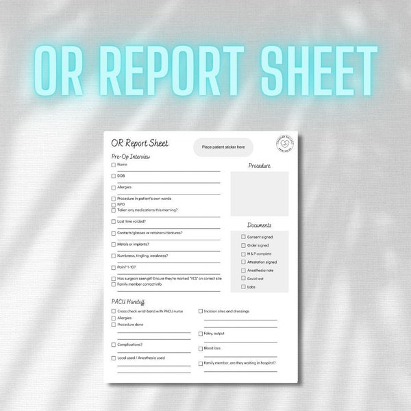 Operating Room Template Etsy Operating Room Template Etsy