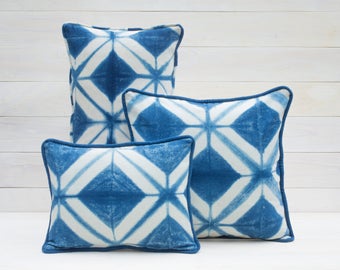 Diamond Geometric Shibori Pillow Cover