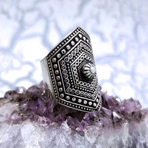Mandala Jewelry | Silver Ring | Mandala Ring | Bohemian Jewelry | Yoga Jewelry | Boho Statement Ring | Meditation Ring | Hippie Jewelry
