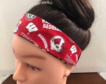 Reversible Milwaukee Bucks/Wisconsin Badgers headband