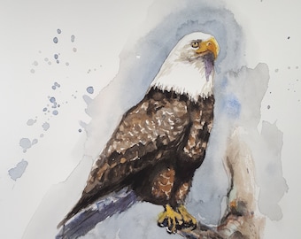 Printing of Original Watercolor Painting, EagleII ,20200611