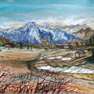Original Aquarell, Vancouver Farm, 10 x 12&quot;, 180293