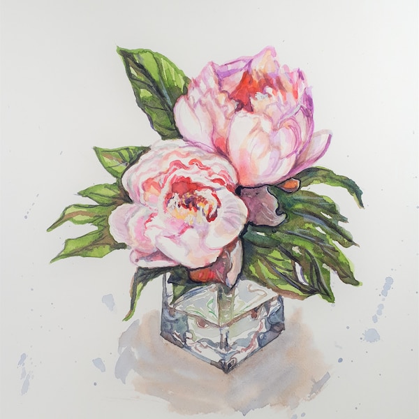 Flower Vase Painting Etsy