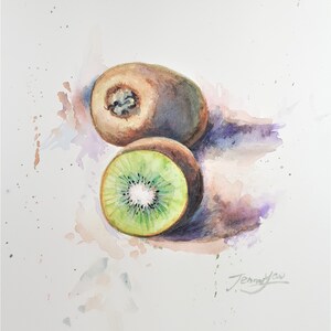 Original Watercolor Painting, Kiwis Fruit, 20201102, 8x10