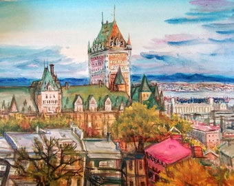 Original Watercolor Painting, Beautiful Canada Landscape, 12&quot;x15&quot;, 1803051