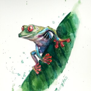 Printing of sold Original Watercolor painting Frog 2, 2006022, 3 sizes option