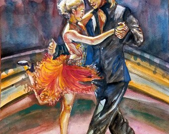 Original Watercolor Painting, Dancing, 15"x12", 38.1x30.4cm, 1710172