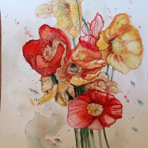 水彩画 女性と花の静物画 82eaa095292661cd01bbd88191c731