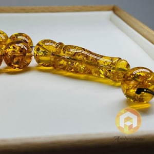 Baltic Amber Tespih Cognac Color Misbaha 48 Beads 113 g